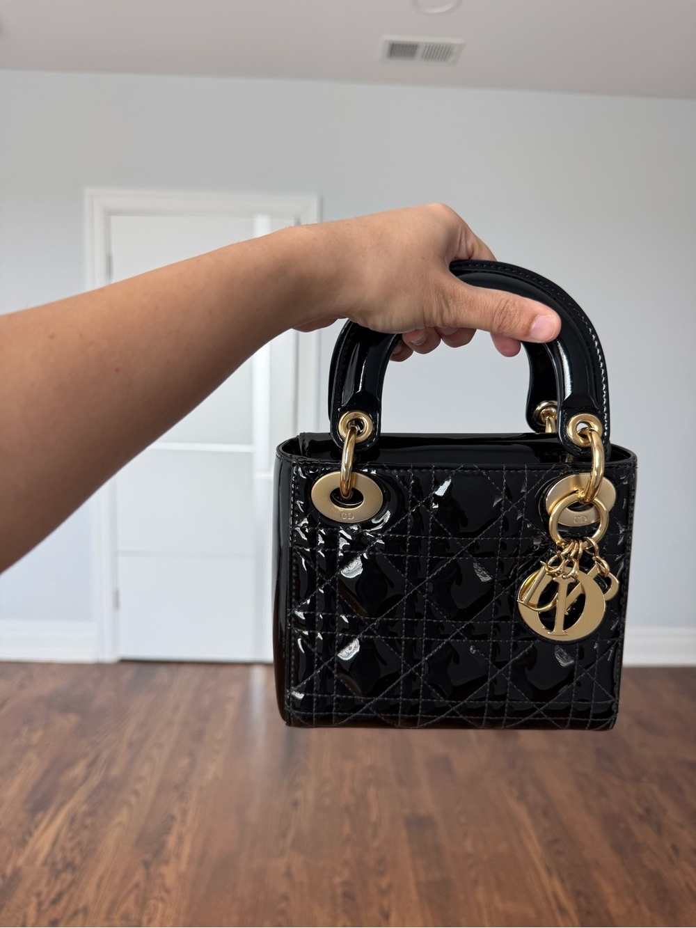 Dior Black Patent Lady Dior Mini(Excellent) - Picture 1 of 3